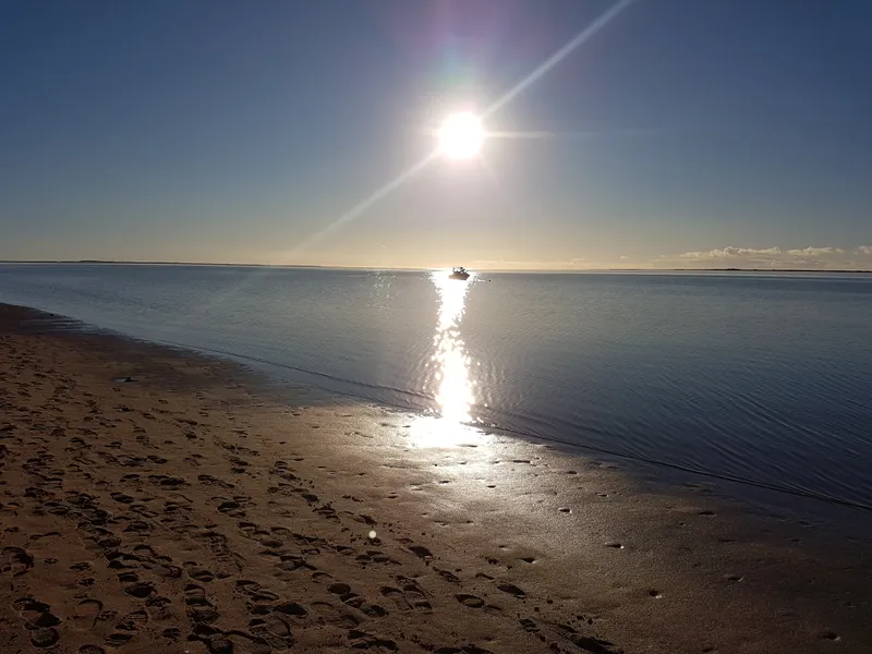 Vinterlys over Ho Bugt ved Hjerting Strand